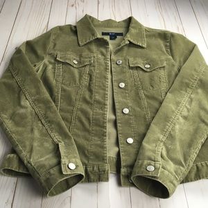 GAP Green Corduroy Denim Jean Jacket
